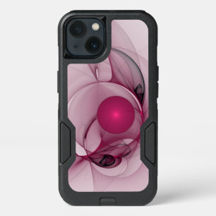 Swinging Fractal, Modern Abstract Berry Pink Art iPhone 13 Case