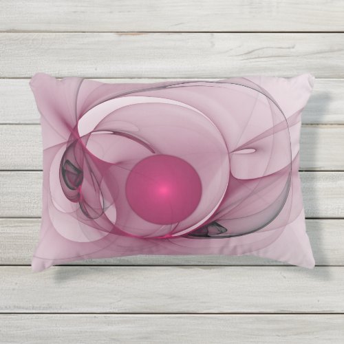 Swinging Fractal Modern Abstract Berry Pink Art Outdoor Pillow