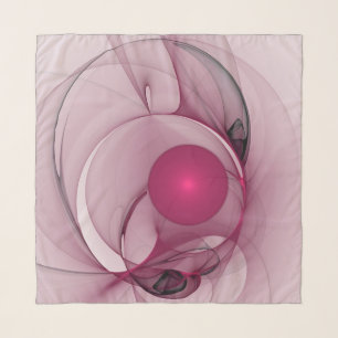 Swinging Fractal, Modern Abstract Berry Pink Art Scarf