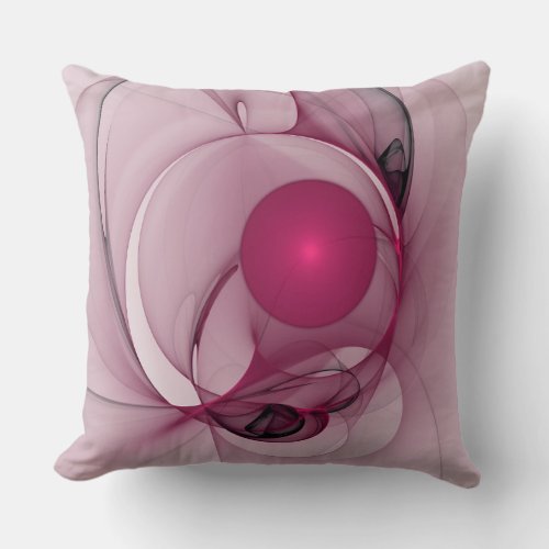 Swinging Fractal Modern Abstract Berry Pink Art Throw Pillow