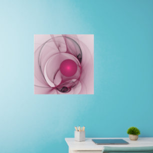 Swinging Fractal, Modern Abstract Berry Pink Art Wall Decal