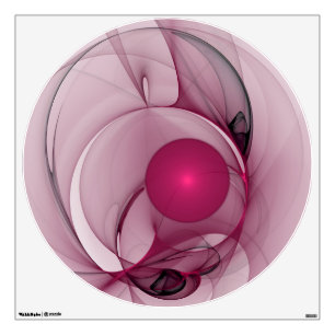 Swinging Fractal, Modern Abstract Berry Pink Art Wall Decal