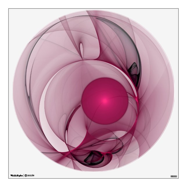 Swinging Fractal, Modern Abstract Berry Pink Art Wall Decal (Front)