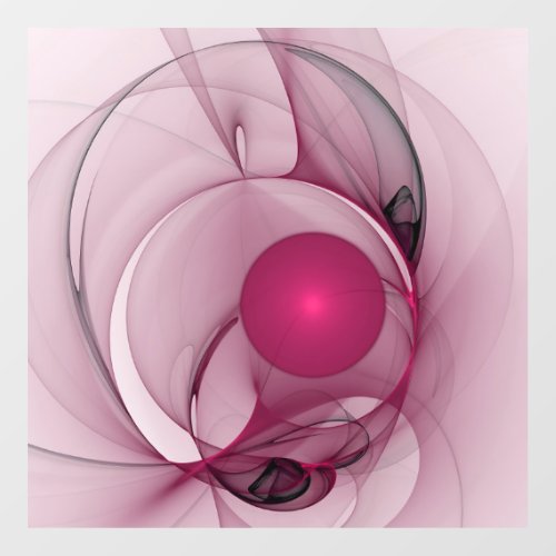 Swinging Fractal Modern Abstract Berry Pink Art Window Cling