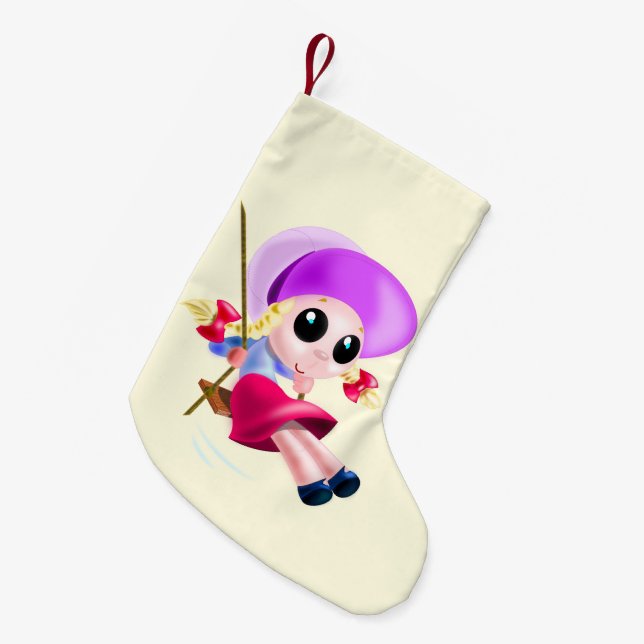 Swinging Girl Christmas Stocking (Front (Hanging))