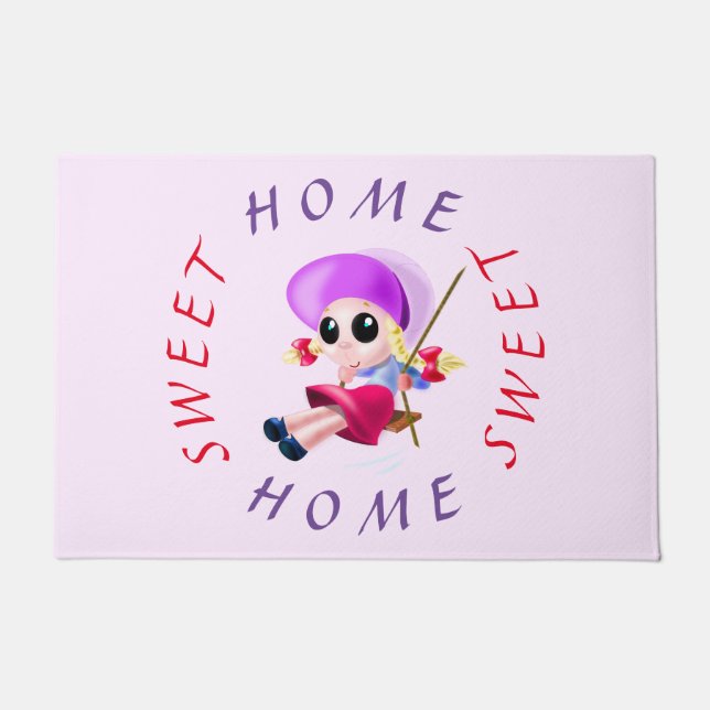 Swinging Girl Doormat (Front)