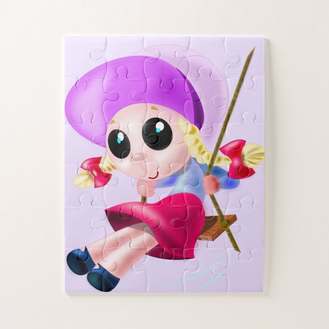 Swinging Girl Jigsaw Puzzle (Vertical)