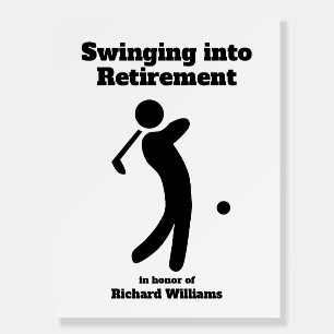 Swinging Golf Player Modern Retirement Party Foam Board