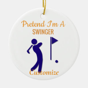 Swinging Golfer Thunder_Thunder_Cove Ceramic Ornament