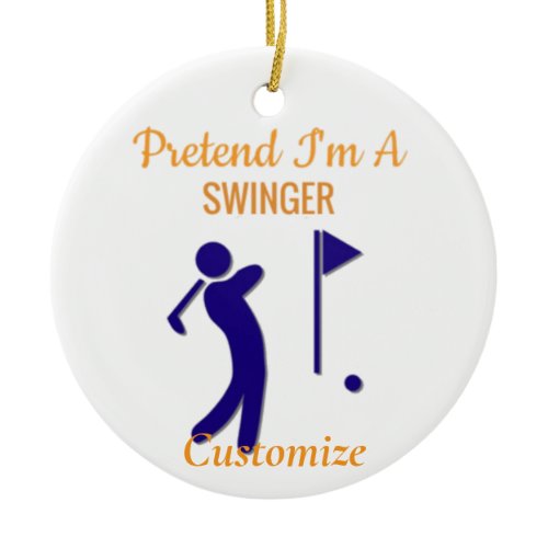 Swinging Golfer Thunder_Thunder_Cove Ceramic Ornament