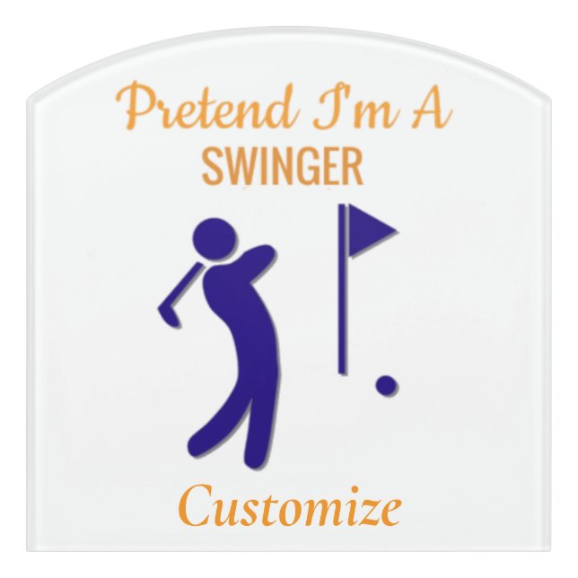 Swinging Golfer Thunder_Thunder_Cove Door Sign (Contour Front)