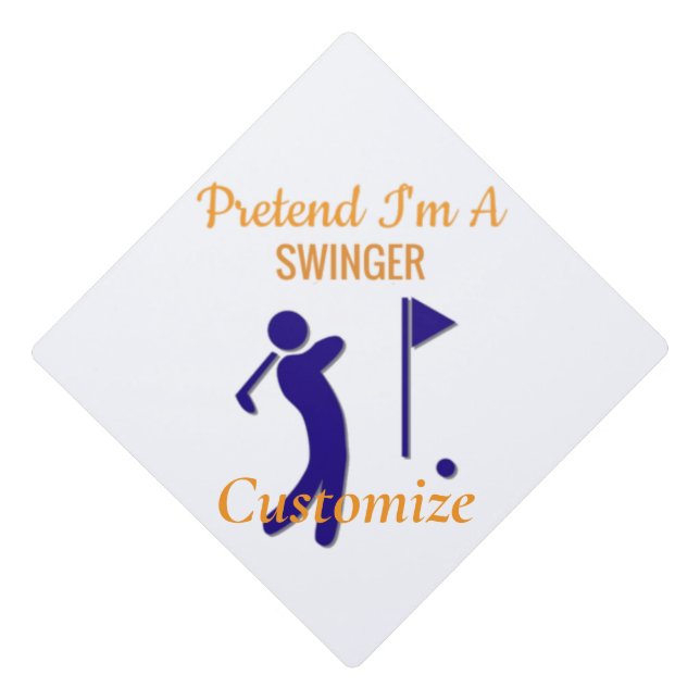 Swinging Golfer Thunder_Thunder_Cove Graduation Cap Topper (Front)
