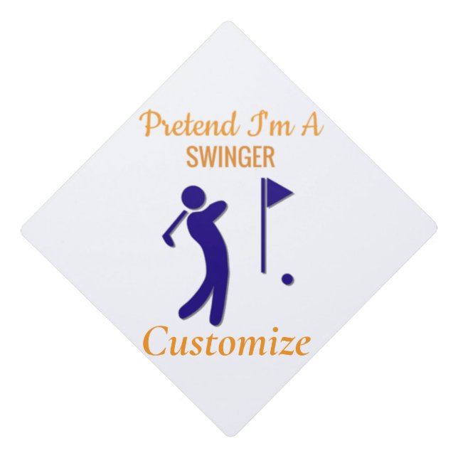 Swinging Golfer Thunder_Thunder_Cove Graduation Cap Topper (Front)