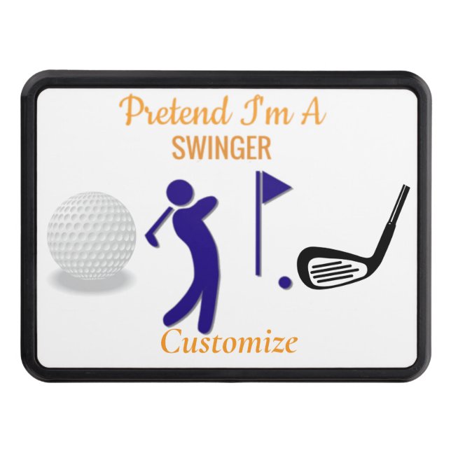 Swinging Golfer Thunder_Thunder_Cove Hitch Cover (Front)