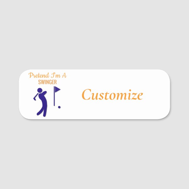 Swinging Golfer Thunder_Thunder_Cove Name Tag (Front)