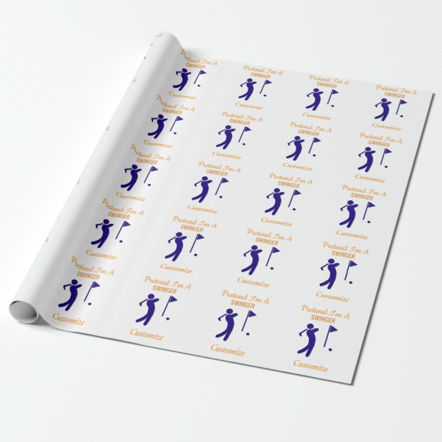Swinging Golfer Thunder_Thunder_Cove Wrapping Paper (Unrolled)
