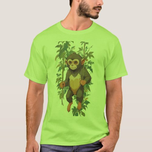 Swinging into Fun Squirrel Monkey Adventure T_Shirt