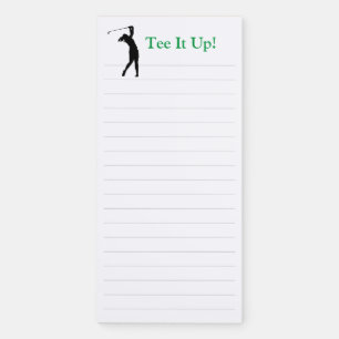 Swinging Lady Golfer Magnetic Notepad