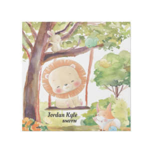 Swinging Lion, Fox, Bunny and Birds Blush Nature Gallery Wrap