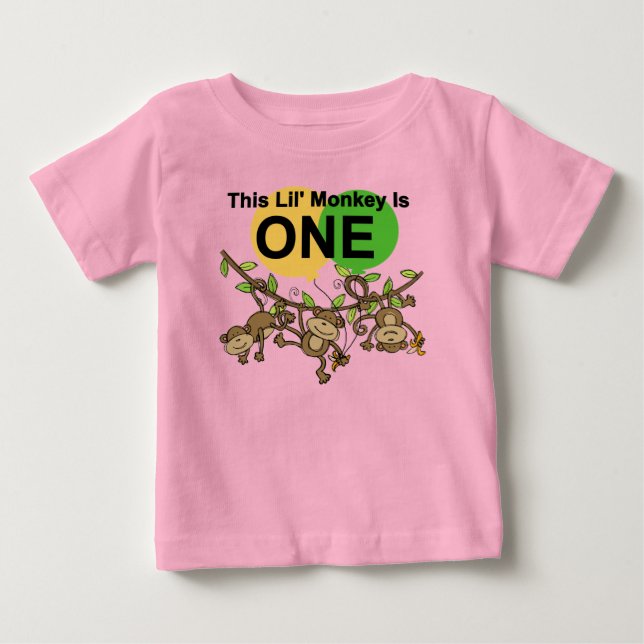 Swinging Monkeys 1st Birthday t shirts and Gifts (Front)