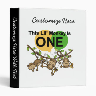 Swinging Monkeys 1st Birthday t shirts and Gifts 3 Ring Binder