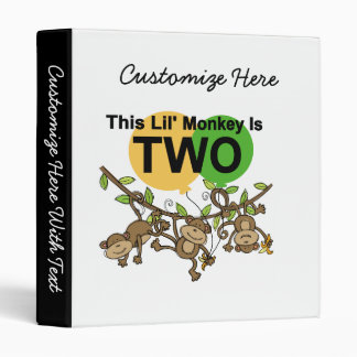 Swinging Monkeys 2nd Birthday T-shirts and Gifts Binder