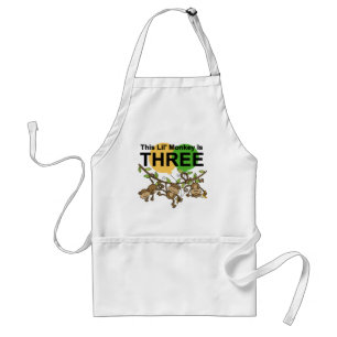 Swinging Monkeys 3rd Birthday tshirts and Gifts Adult Apron