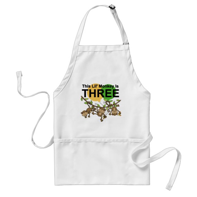 Swinging Monkeys 3rd Birthday tshirts and Gifts Adult Apron (Front)