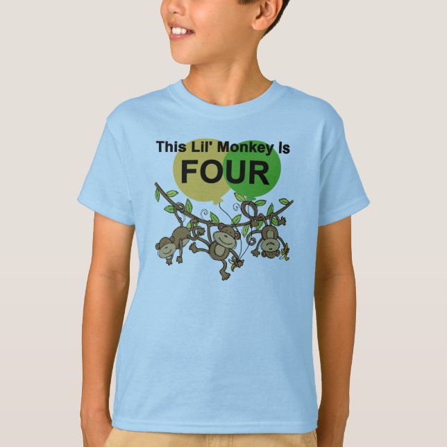 Swinging Monkeys 4th Birthday Tshirts and Gifts (Front)