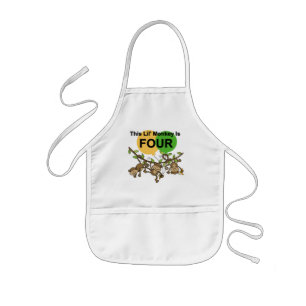 Swinging Monkeys 4th Birthday Tshirts and Gifts Kids' Apron