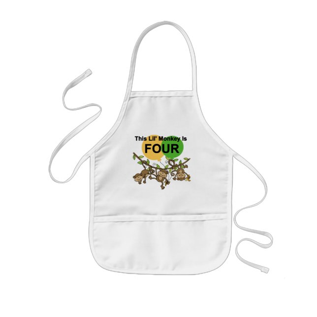 Swinging Monkeys 4th Birthday Tshirts and Gifts Kids' Apron (Front)