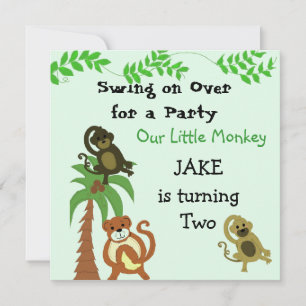 Swinging Monkeys Birthday Invitation