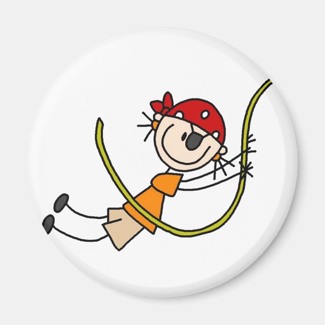 Swinging Stick Pirate Magnet (Front)