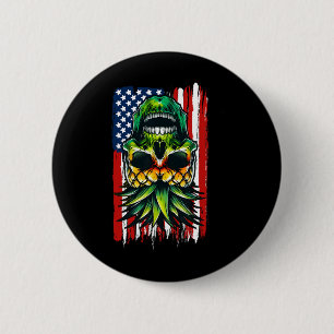 Swinging Upside Down Pineapple Us American Flag 4t Button