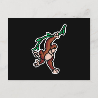 swinging vine monkey postcard