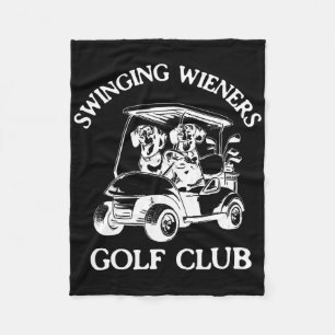 Swinging Wieners Golf Club Dachshund Wiener Dog Fa Fleece Blanket