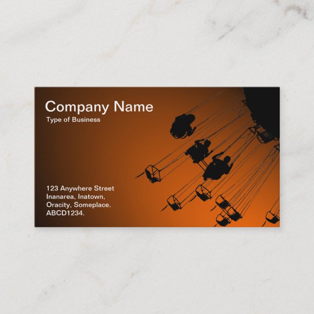 Swings and Roundabouts - Spotlit Orange Business Card (Front)