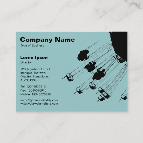 Swings and Roundabouts v2 _ Light Blue Green Business Card