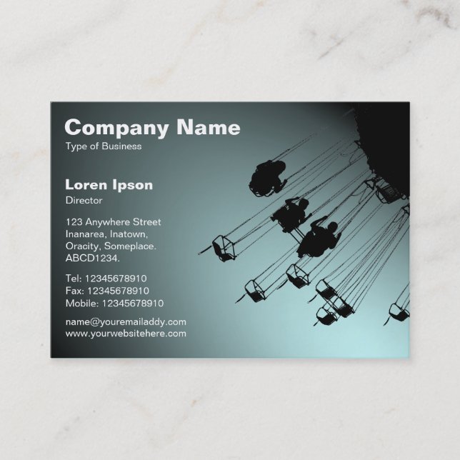 Swings and Roundabouts v2 - Spotlit Pale Blue Business Card (Front)