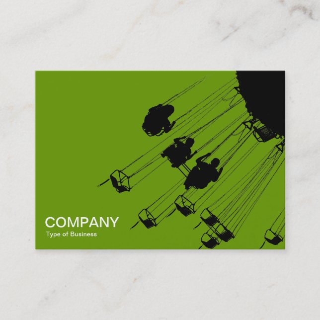 Swings and Roundabouts v3 - Avocado Green Business Card (Front)