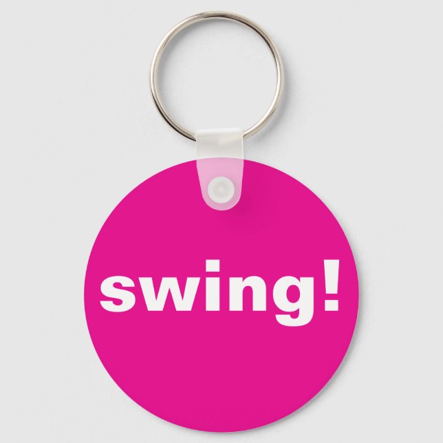 Swingthought, Hot Pink Golf Ball  Keychain (Front)