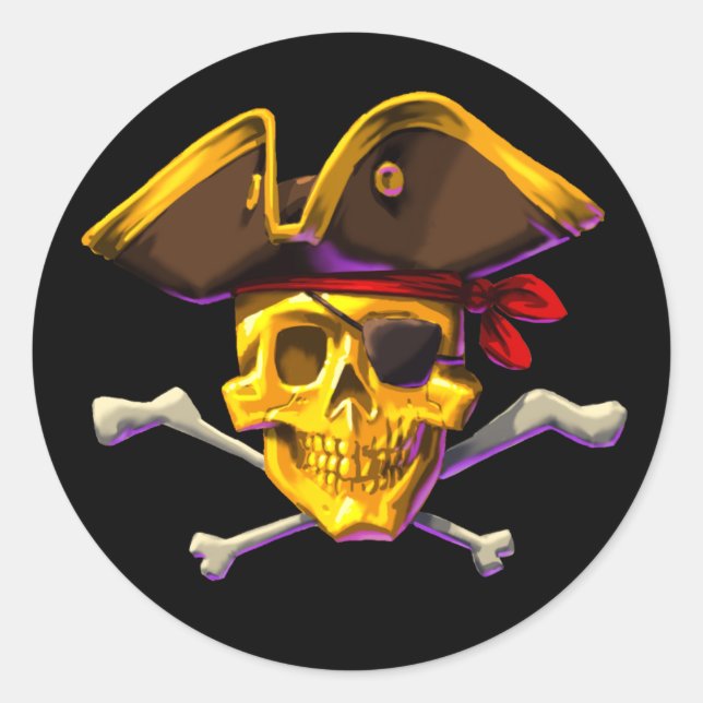 Swipe the Gold sticker Gold Skull black (Front)