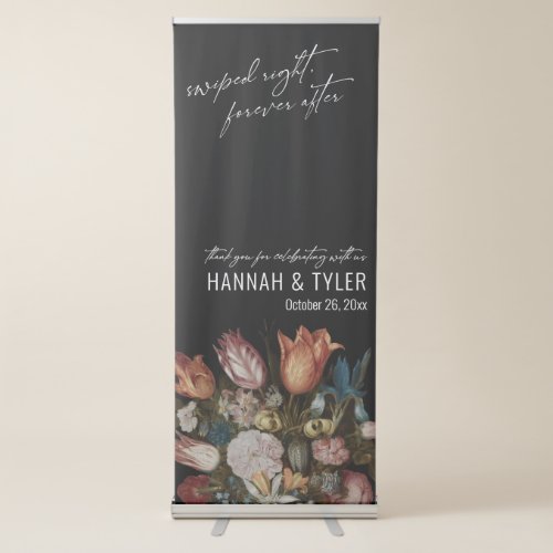 Swiped Right Forever After Wedding Welcome Retractable Banner
