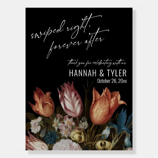 Swiped Right, Forever After Wedding Welcome Sign (Front)