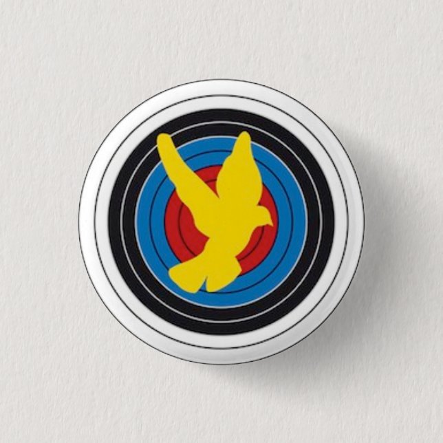 Swipes in Brought together Archers of Doves Pinback Button (Front)