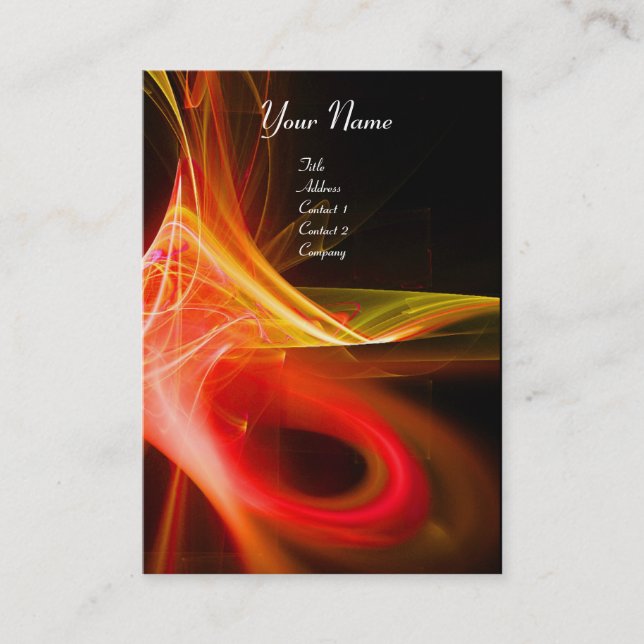 SWIRL 2 MONOGRAM Vibrant black pink red Business Card (Front)