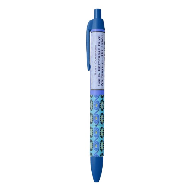 Swirl and circle pattern customized pen (Top (Vertical))