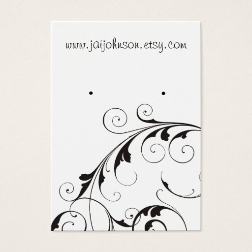Customizable Swirl Background Earring Cards Business Cards
