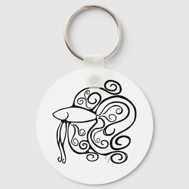 Swirl Betta Fish Keychain (Front)