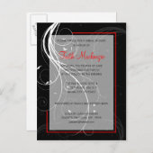 Swirl Black and Red Wedding Shower Invitation (Front/Back)